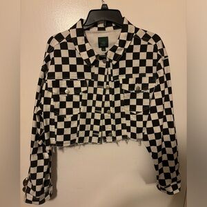 Checkered denim jacket
